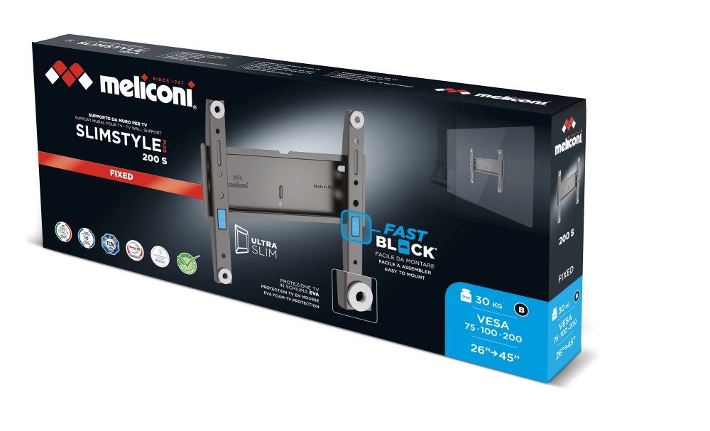 Meliconi SlimStyle Plus 200 S Fast Block 26"- 45" fali konzol