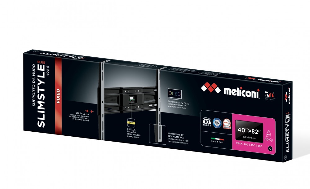 Meliconi SlimStyle Plus 400 S 40"-82" VESA 400x400 fix fali konzol