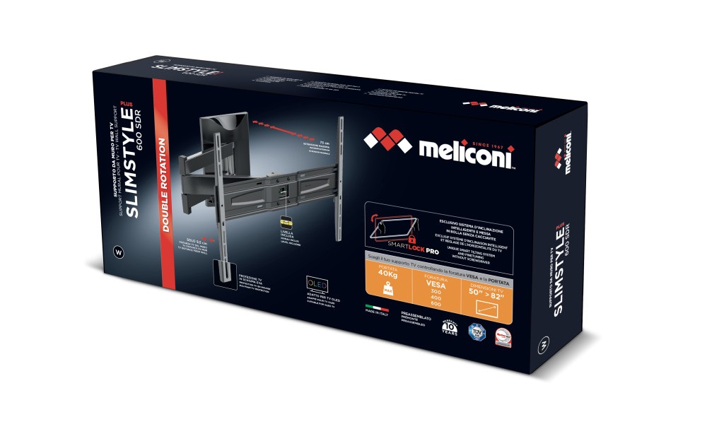 Meliconi SlimStyle Plus 600SDR Fast Block 50"- 82" fali TV konzol