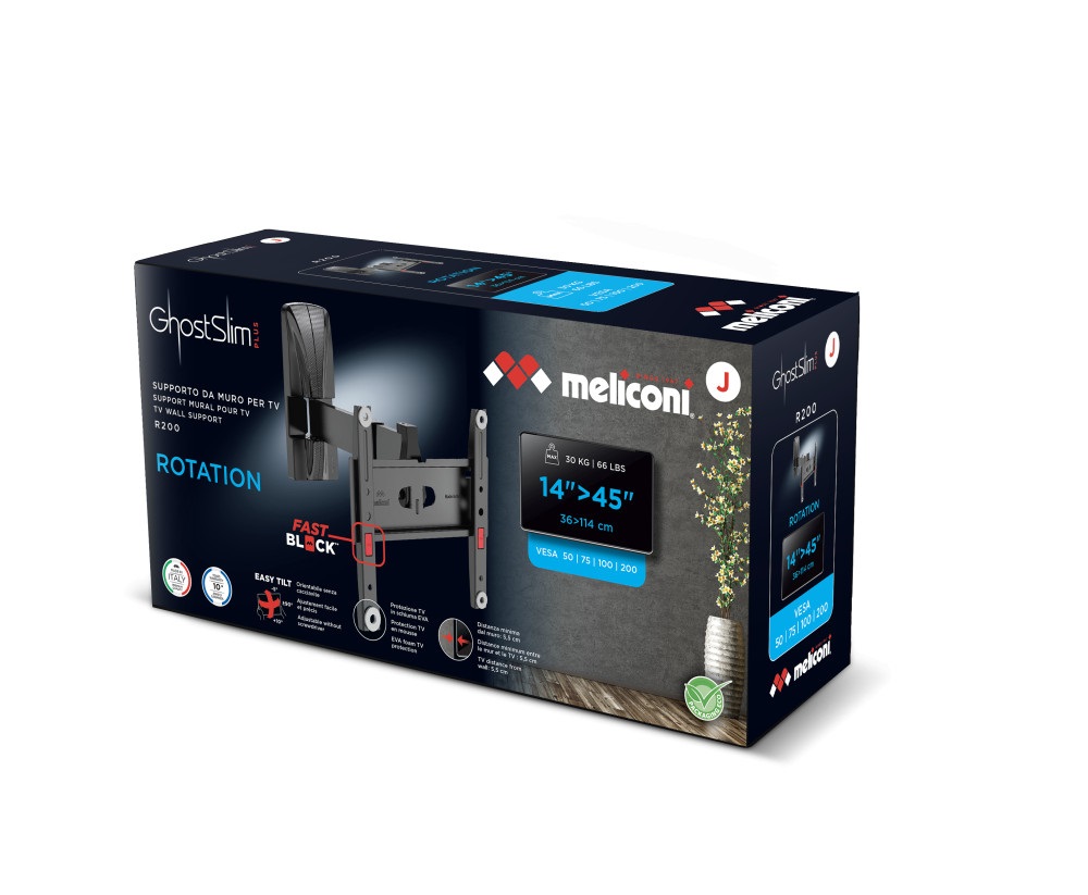 Meliconi Slimstyle Plus 200SR FB 14"-45" karos fali TV konzol