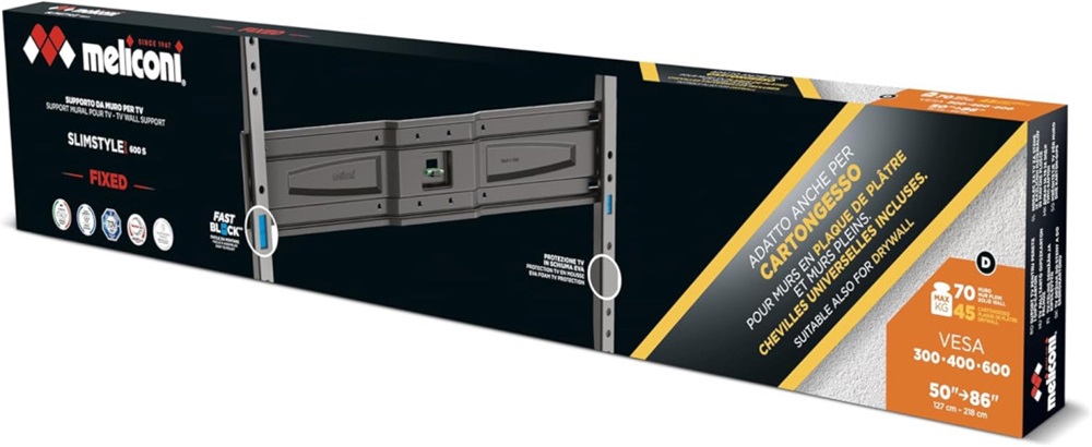 Meliconi Slimstyle Plus 600S DW 50"-86" fix fali TV konzol