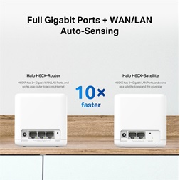 Mercusys Halo H60X(2-pack)  AX1500 fehér otthoni mesh Wi-Fi 6 rendszer (2db) - R