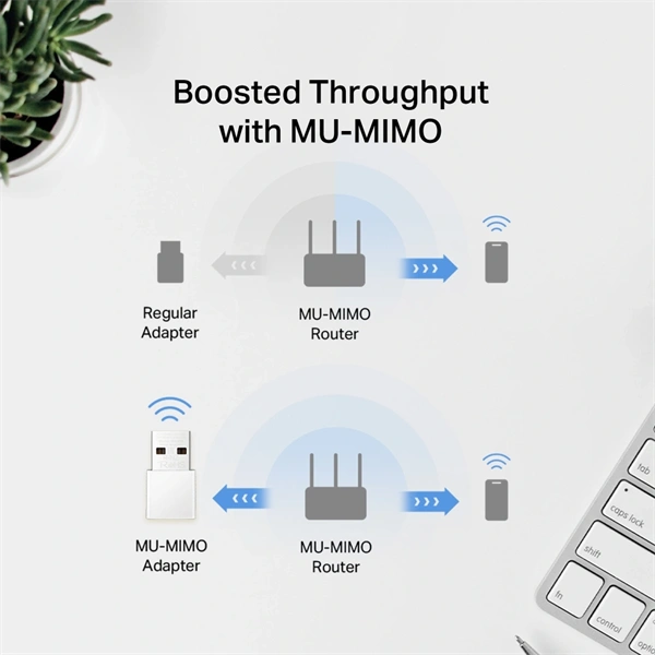 Mercusys MA30N AC1300 fehér nano vezeték nélküli két sávos USB adapter