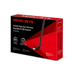 Mercusys MU6H AC650 High Gain vezeték nélküli Dual Band fekete USB adapter