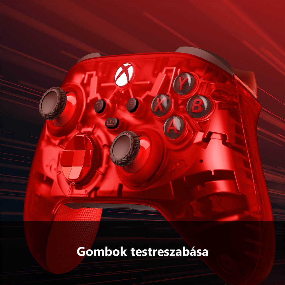 Microsoft QAU-00165 Xbox Series/Xbox One Pulse Cipher Special Edition vezeték nélküli piros kontroller