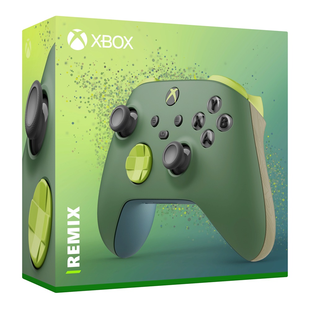 Microsoft QAU-00114 Xbox Series X|S/Xbox One Remix Special Edition vezeték nélküli zöld kontroller + töltőkészlet