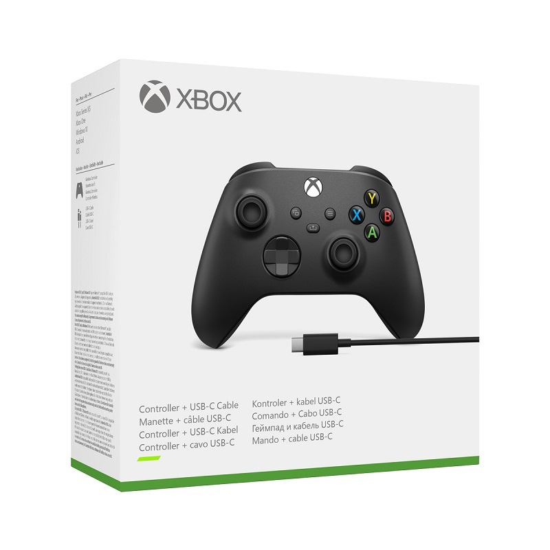 Microsoft 1V8-00002 Xbox Series X|S/Xbox One vezeték nélküli fekete kontroller + USB-C kábel