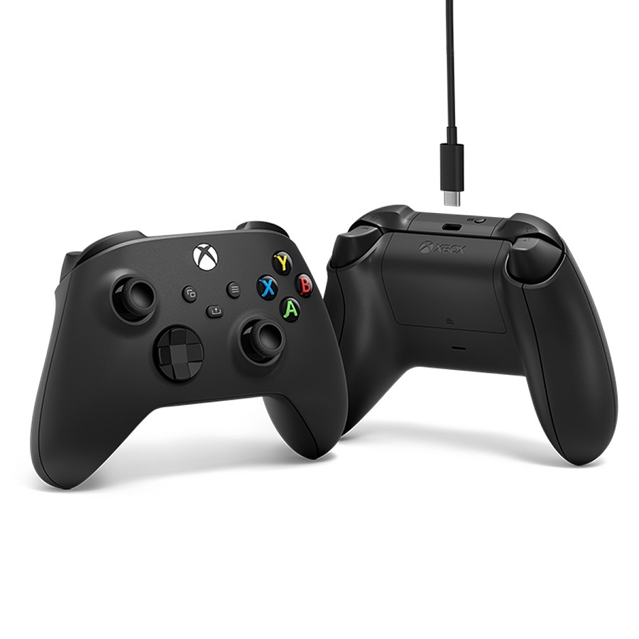 Microsoft 1V8-00002 Xbox Series X|S/Xbox One vezeték nélküli fekete kontroller + USB-C kábel