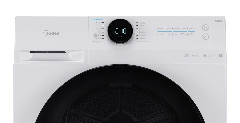 Midea MD200H100BW/W-HR fehér, 10 kg, hőszivattyús szárítógép