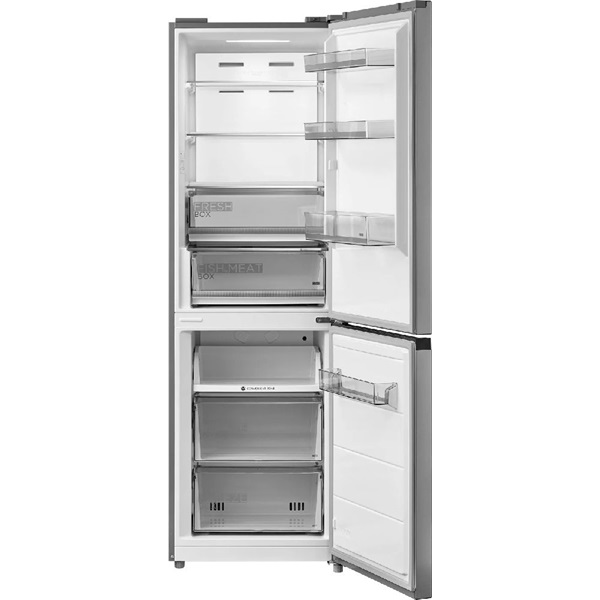Midea MDRB470MGC02 inox, alulfagyasztós, Hűtő:216L, Fagyasztó:122L, No frost hűtőszekrény (Újszerű)