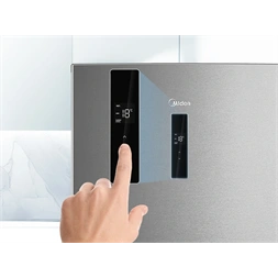 Midea MDRB489FGE02OE inox, alulfagyasztós, Hűtő: 247L, Fagyasztó:83L, No frost hűtőszekrény