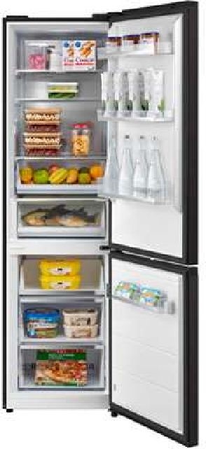 Midea MDRB521MIC28 fekete, alulfagyasztós, Hűtő:256L, Fagyasztó:122L, No frost hűtőszekrény