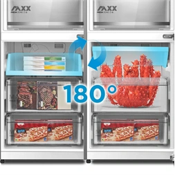 Midea MDRB548MME46 Space master inox, alulfagyasztós, Hűtő: 271L, Fagyasztó:130L, No frost hűtőszekrény