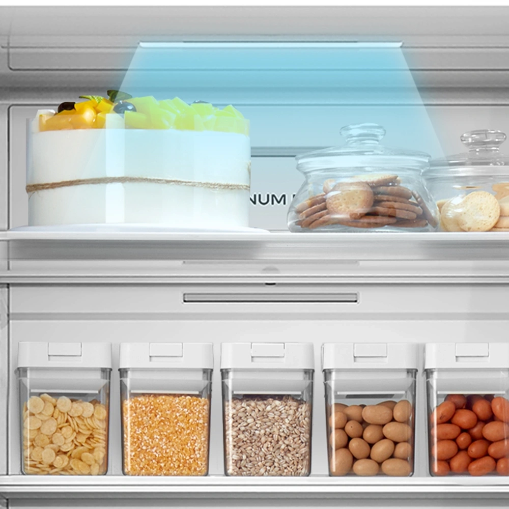 Midea MDRB548MME46 Space master inox, alulfagyasztós, Hűtő: 271L, Fagyasztó:130L, No frost hűtőszekrény