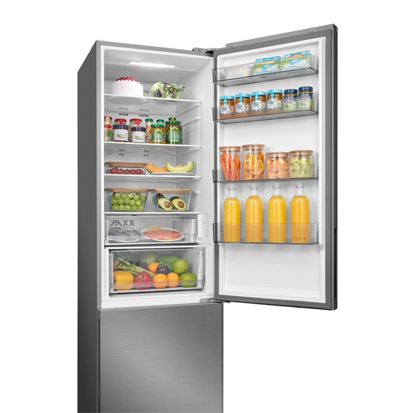 Midea MDRB600MME46 inox, alulfagyasztós, Hűtő: 313L, Fagyasztó:130L, Total No frost hűtőszekrény