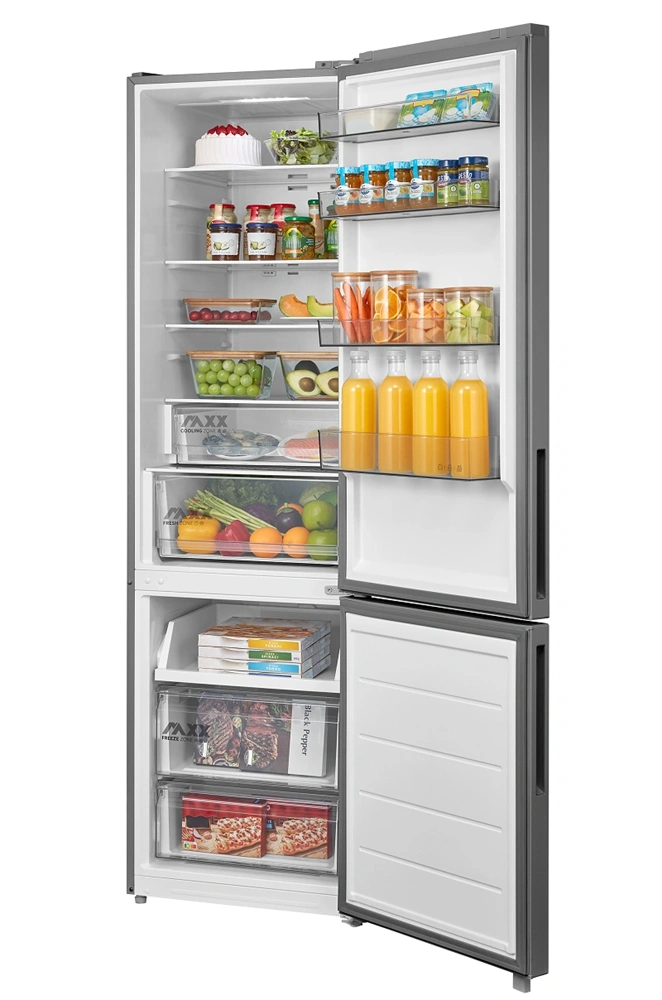 Midea MDRB600MME46 inox, alulfagyasztós, Hűtő: 313L, Fagyasztó:130L, Total No frost hűtőszekrény