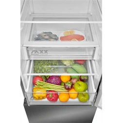 Midea MDRB600MME46 inox, alulfagyasztós, Hűtő: 313L, Fagyasztó:130L, Total No frost hűtőszekrény