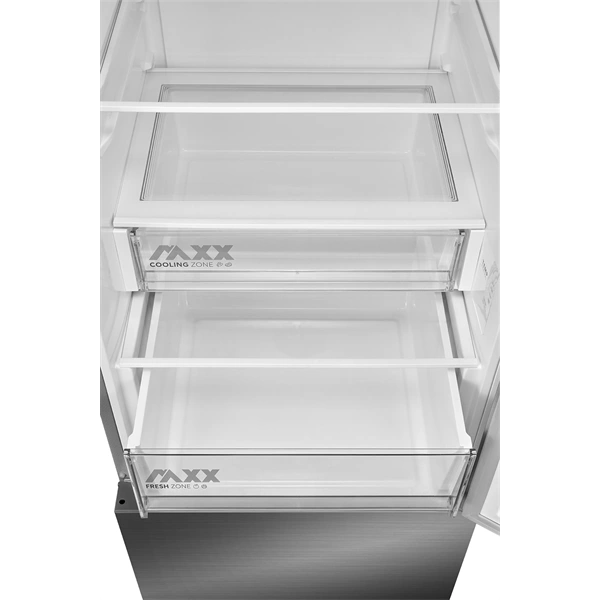 Midea MDRB600MME46 inox, alulfagyasztós, Hűtő: 313L, Fagyasztó:130L, Total No frost hűtőszekrény