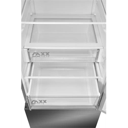 Midea MDRB600MME46 inox, alulfagyasztós, Hűtő: 313L, Fagyasztó:130L, Total No frost hűtőszekrény
