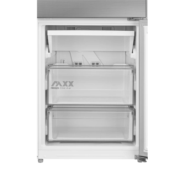 Midea MDRB600MME46 inox, alulfagyasztós, Hűtő: 313L, Fagyasztó:130L, Total No frost hűtőszekrény