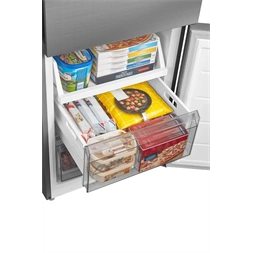 Midea MDRB600MME46 inox, alulfagyasztós, Hűtő: 313L, Fagyasztó:130L, Total No frost hűtőszekrény