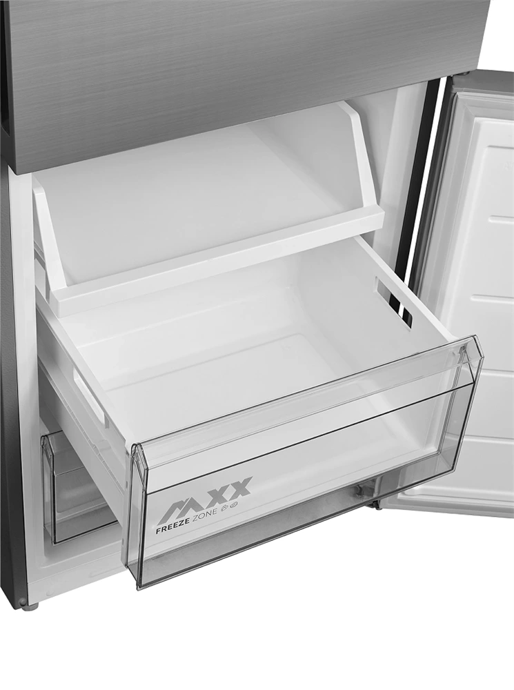 Midea MDRB600MME46 inox, alulfagyasztós, Hűtő: 313L, Fagyasztó:130L, Total No frost hűtőszekrény