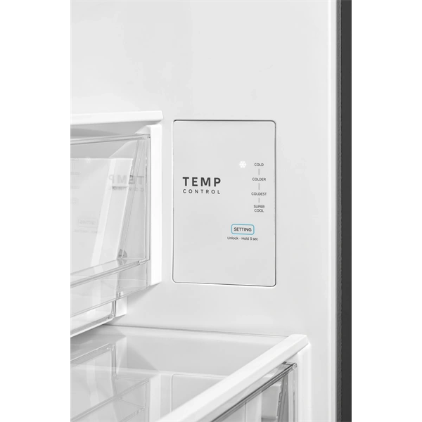 Midea MDRB600MME46 inox, alulfagyasztós, Hűtő: 313L, Fagyasztó:130L, Total No frost hűtőszekrény