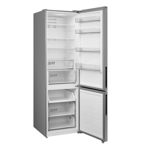 Midea MDRB600MME46 inox, alulfagyasztós, Hűtő: 313L, Fagyasztó:130L, Total No frost hűtőszekrény