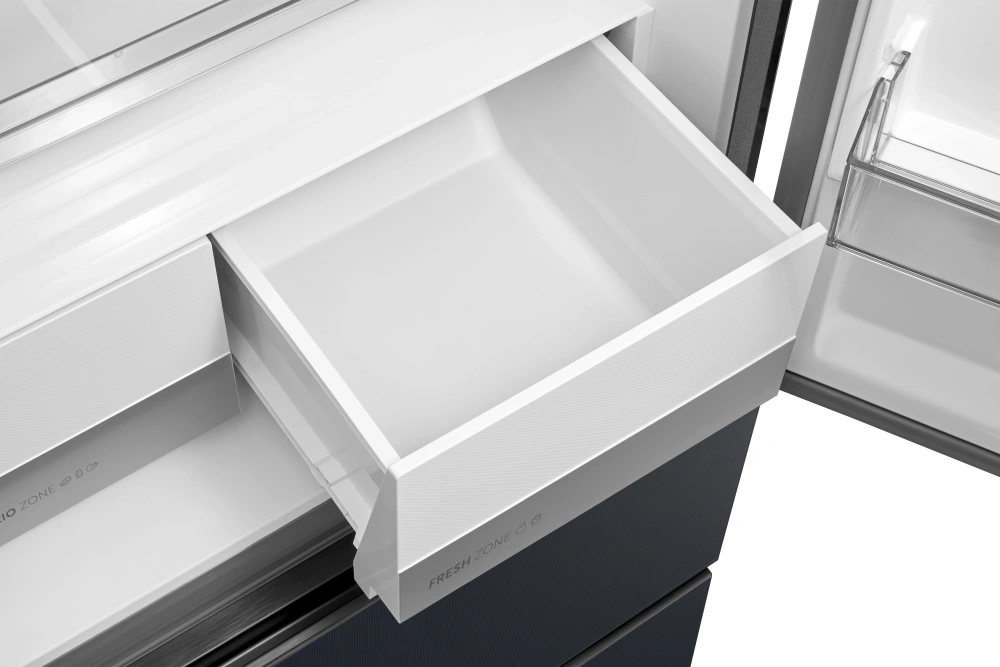 Midea MDRF600BIE70 inox, négyajtós, Hűtő:276L, Fagyasztó:159L, No frost hűtőszekrény