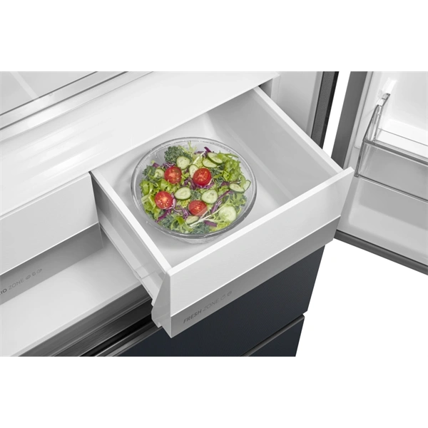 Midea MDRF600BIE70 inox, négyajtós, Hűtő:276L, Fagyasztó:159L, No frost hűtőszekrény