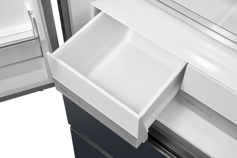 Midea MDRF600BIE70 inox, négyajtós, Hűtő:276L, Fagyasztó:159L, No frost hűtőszekrény