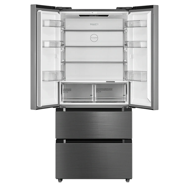 Midea MDRF692FIE46 inox, négyajtós, Hűtő:347L, Fagyasztó:169L, No frost hűtőszekrény