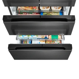 Midea MDRF692FIE46 inox, négyajtós, Hűtő:347L, Fagyasztó:169L, No frost hűtőszekrény