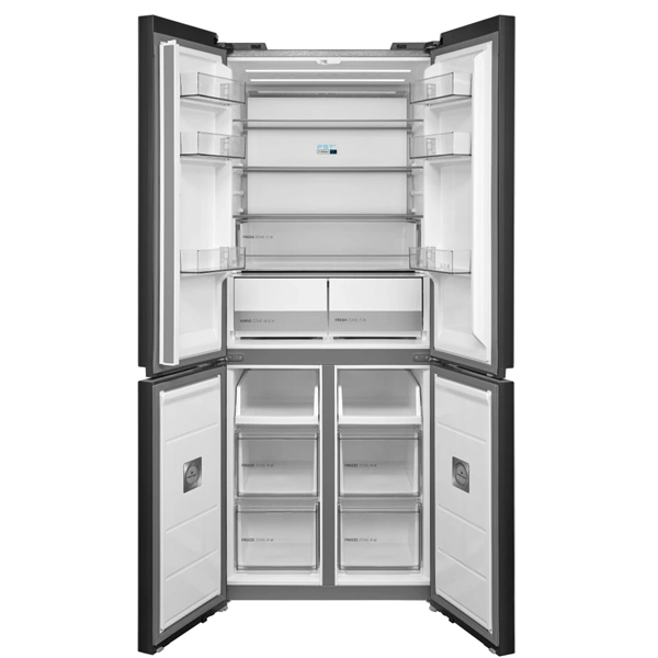 Midea MDRM587BIE70 inox, négyajtós, Hűtő:276L, Fagyasztó:150L, No frost hűtőszekrény