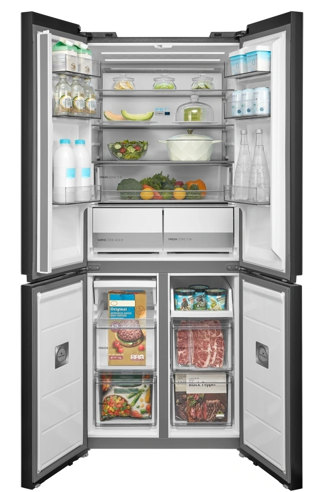 Midea MDRM587BIE70 inox, négyajtós, Hűtő:276L, Fagyasztó:150L, No frost hűtőszekrény