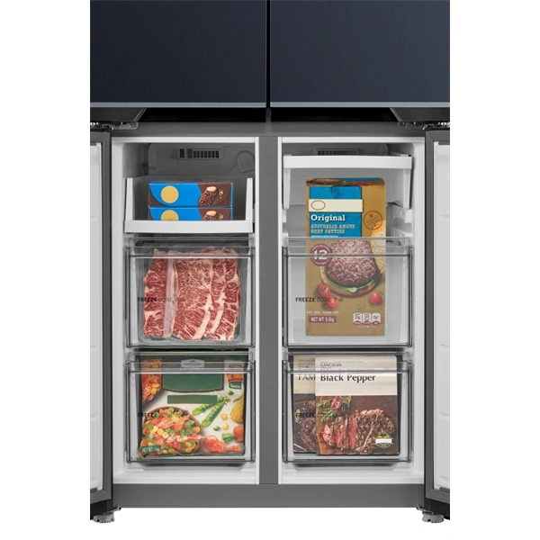 Midea MDRM587BIE70 inox, négyajtós, Hűtő:276L, Fagyasztó:150L, No frost hűtőszekrény