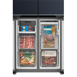 Midea MDRM587BIE70 inox, négyajtós, Hűtő:276L, Fagyasztó:150L, No frost hűtőszekrény