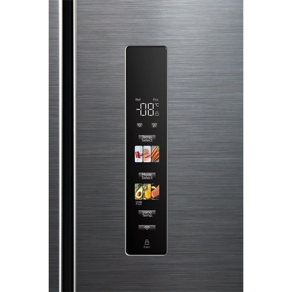 Midea MDRM691FIE46 inox, négyajtós, Hűtő:345L, Fagyasztó:170L, No frost hűtőszekrény