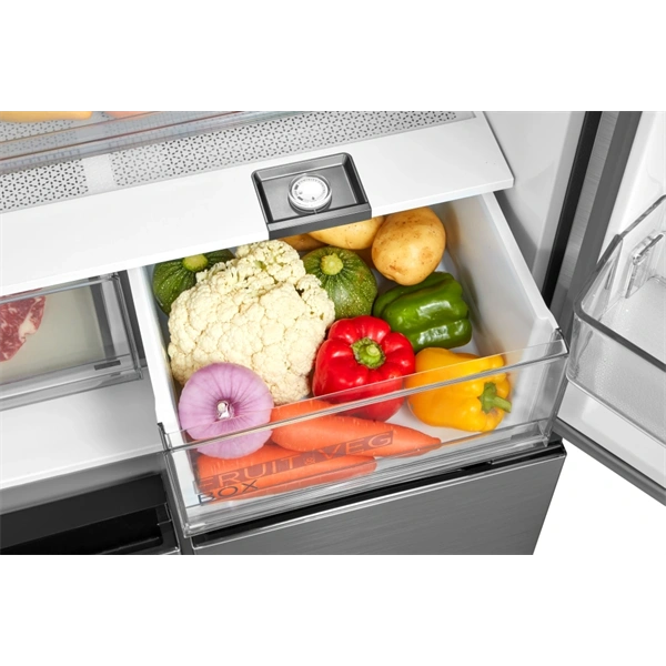 Midea MDRM691FIE46 inox, négyajtós, Hűtő:345L, Fagyasztó:170L, No frost hűtőszekrény
