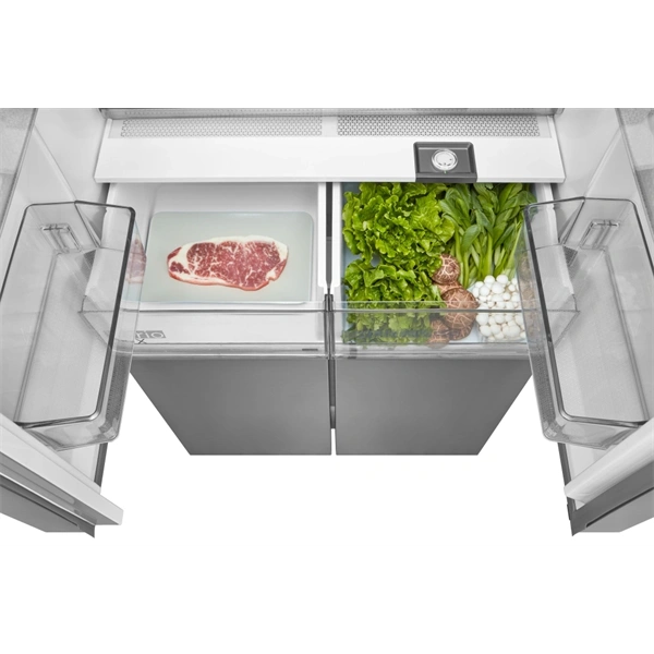 Midea MDRM691FIE46 inox, négyajtós, Hűtő:345L, Fagyasztó:170L, No frost hűtőszekrény