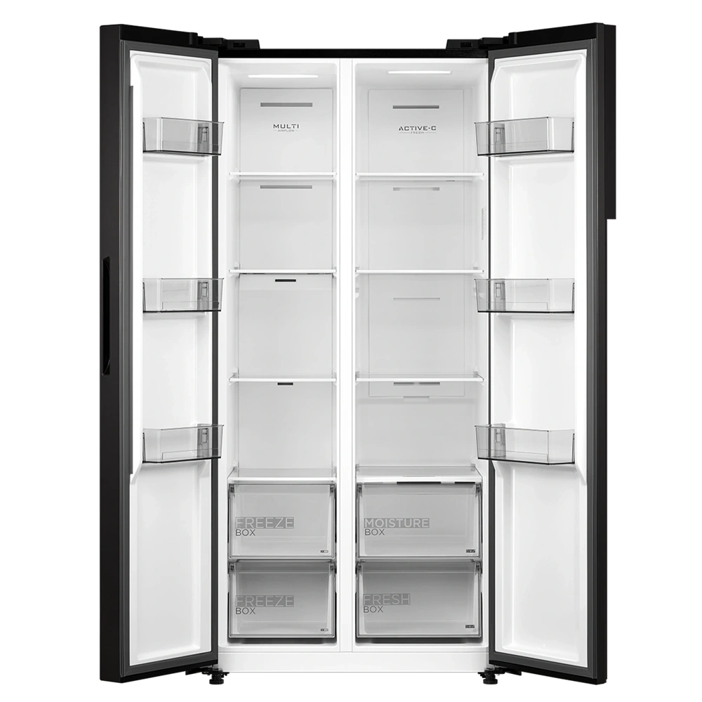 Midea MDRS619FIE45 inox, Side-by-side, Hűtő:271L, Fagyasztó:189L, No frost hűtőszekrény