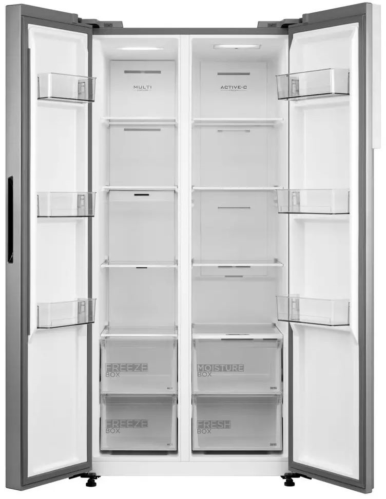 Midea MDRS619FIE46 inox, Side-by-Side, Hűtő:271L, Fagyasztó:189L, No frost hűtőszekrény