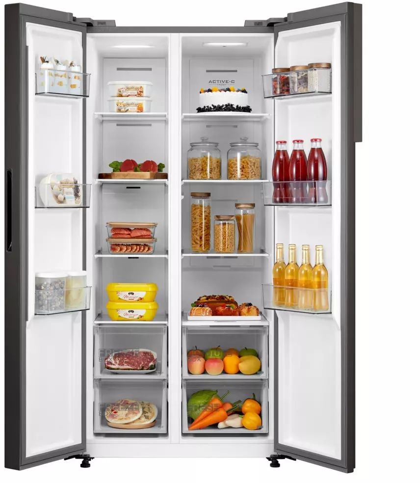 Midea MDRS619FIE46 inox, Side-by-Side, Hűtő:271L, Fagyasztó:189L, No frost hűtőszekrény