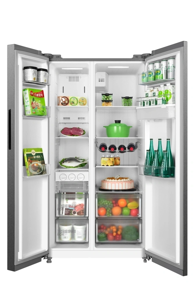 Midea MDRS710FGD46 inox, Side-by-side, Hűtő:349L, Fagyasztó:206L, No frost hűtőszekrény