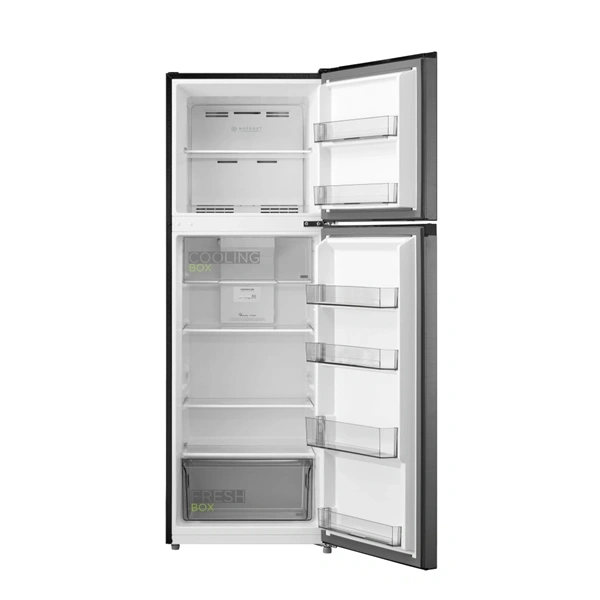 Midea MDRT385MTE46 inox, felülfagyasztós, Hűtő:206L, Fagyasztó:60L, No frost hűtőszekrény