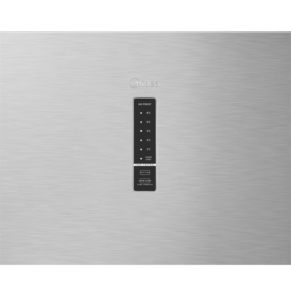 Midea MDRU502MTE46 inox, egyajtós, Hűtő:362L, No frost hűtőszekrény