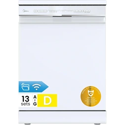Midea MDWPF1333CW-WD-EU fehér programok száma: 8, szabadonálló, 13 terítékes mosogatógép