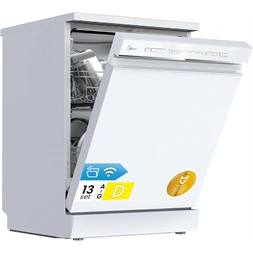 Midea MDWPF1333CW-WD-EU fehér programok száma: 8, szabadonálló, 13 terítékes mosogatógép