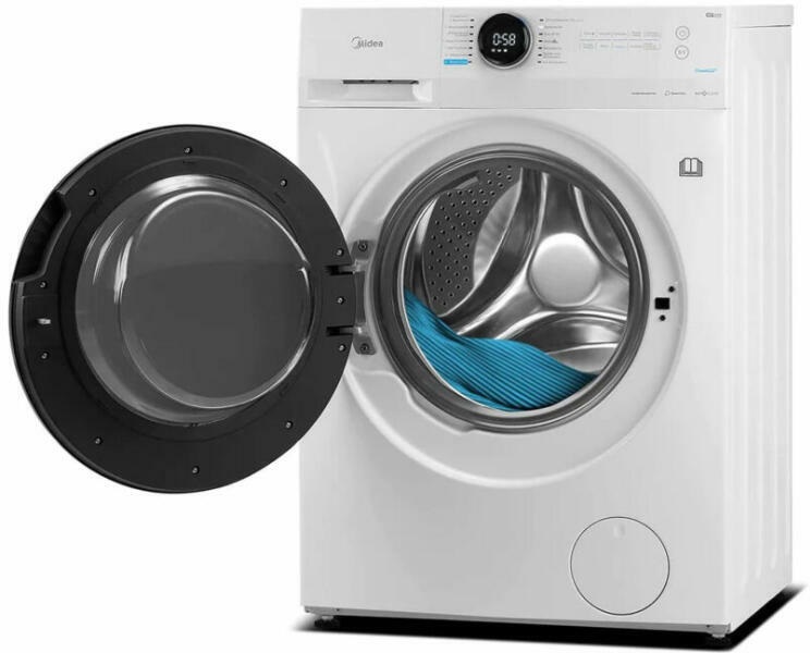 Midea MF100D80B/W-HU fehér, elöltöltős, max.1400ford., 8 kg/5 kg, mosó-szárítógép (Újszerű)