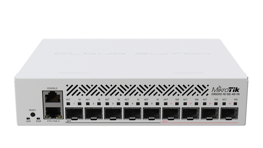 MikroTik CRS310-1G-5S-4S+IN 1xGbE LAN, 5xGbE SFP, 4x SFP+ port Cloud Router Switch